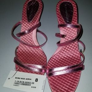 Pink BCBGMAXAZRIA strappy heeled sandals